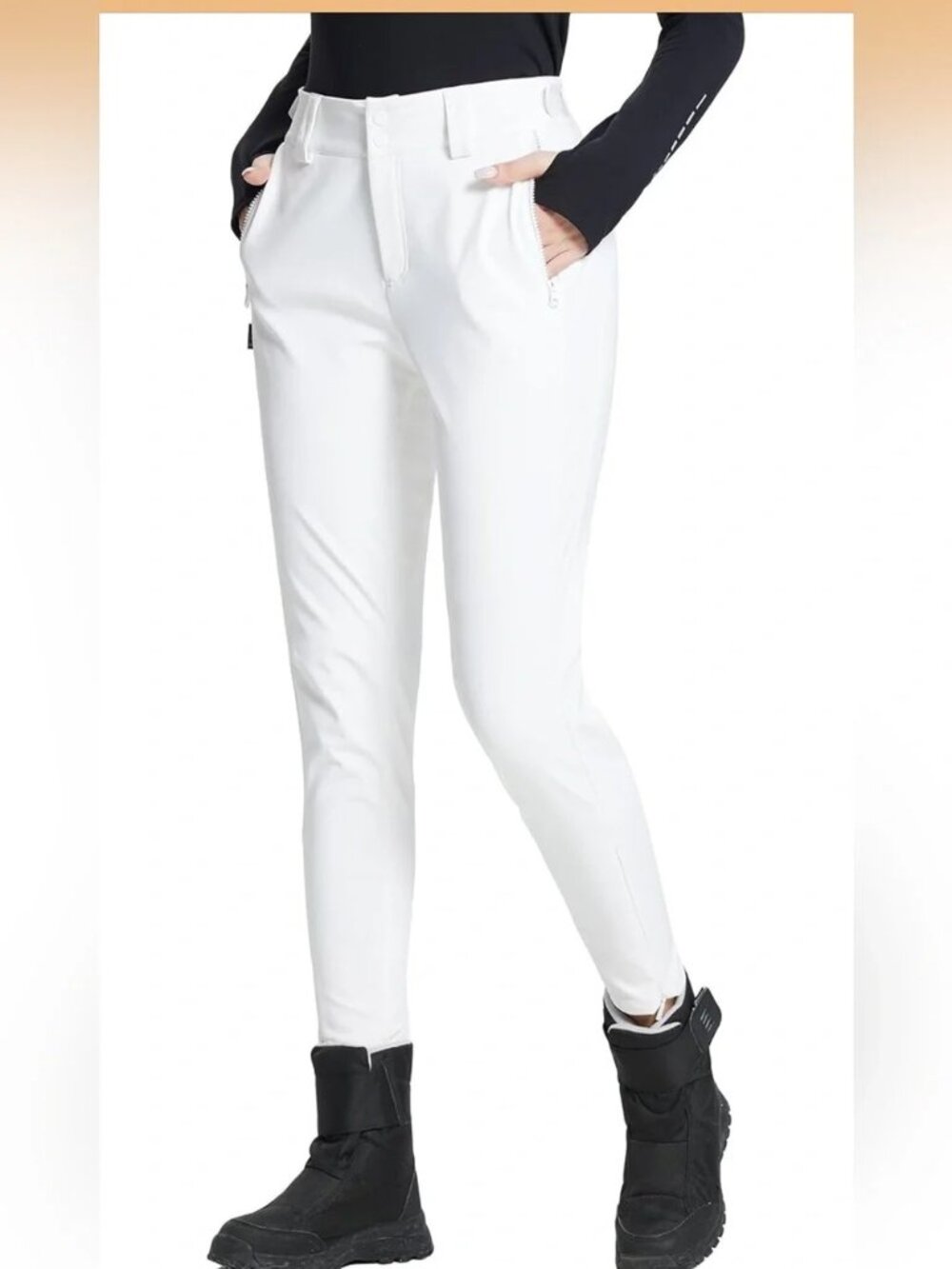 Women's Fleece Lined Snow Ski Pants Waterproof Insulated Windproof Slim Thermal
